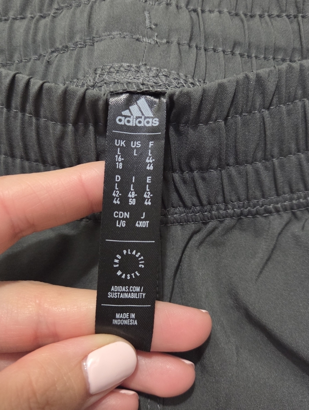 Adidas Aeroready Gray & Black Running Pacer Training Shorts Size Large Casual - Picture 10 of 14